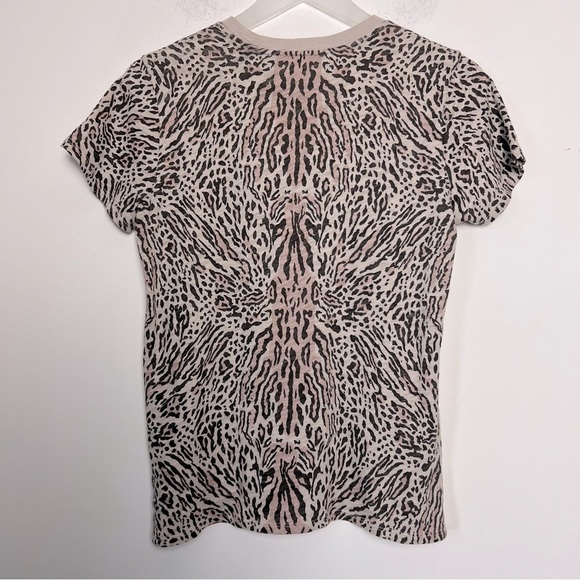 ATM Anthony Thomas Melillo Leopard Print Tee Shirt Short Sleeve Browns Cotton S - Picture 12 of 13